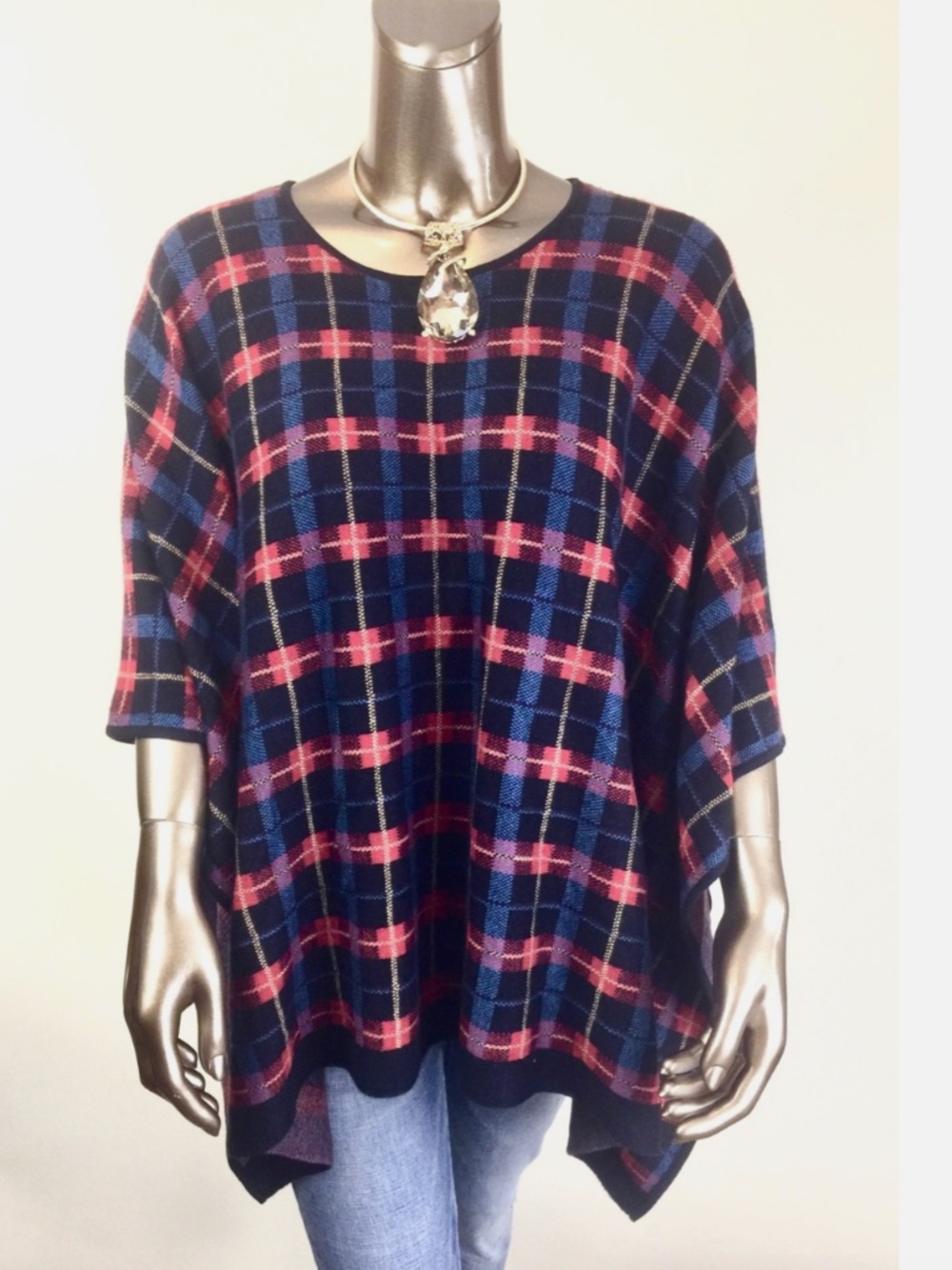 *NWT CLOSING - SALE ANNE KLEIN (L) TITIAN RED COMBO COAT JACKET PONCHO $119